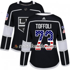 Los Angeles Kings Trikot Tyler Toffoli 73 Adidas 2017-2018 Schwarz USA Flag Fashion Authentic - Dame